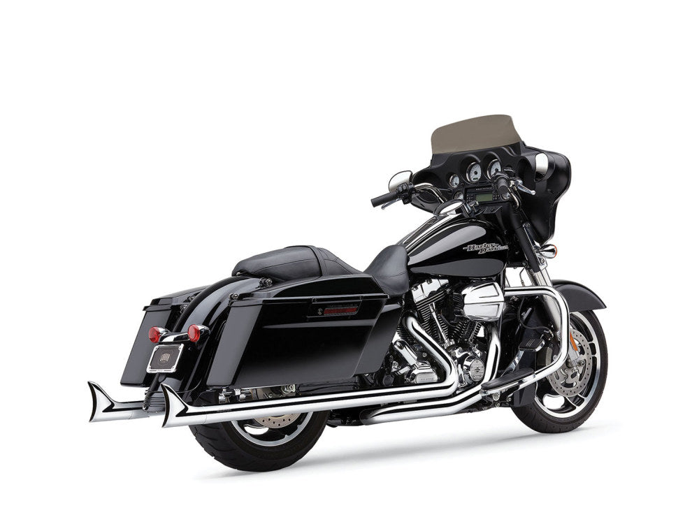 Cobra Speedster Dual Exhaust – Chrome With Fishtail Tips. Fits Touring 2017 - 2023
